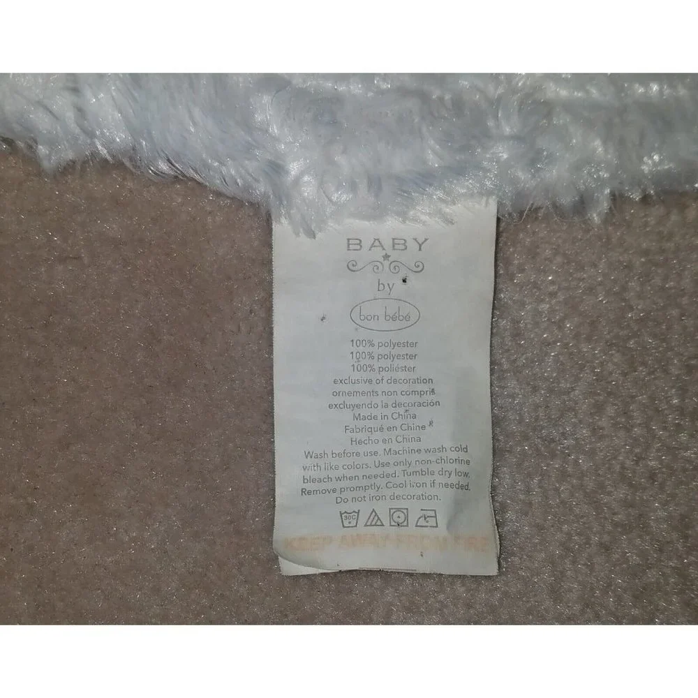 Baby by Bon Bebe Pink White Patchwork Fleece Baby Blanket Lovey SOFT 30x34